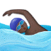 🏊🏿 person swimming: dark skin tone display on Samsung